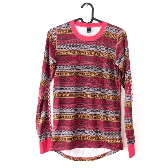 Helly Hansen Women's Holiday Patterned Long Sleeve Base Layer ~ Size Medium - Picture 2 of 9